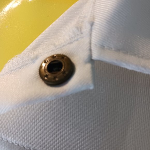 woman shirt button down semi white translucide Small feel like a medium large - Picture 3 of 10